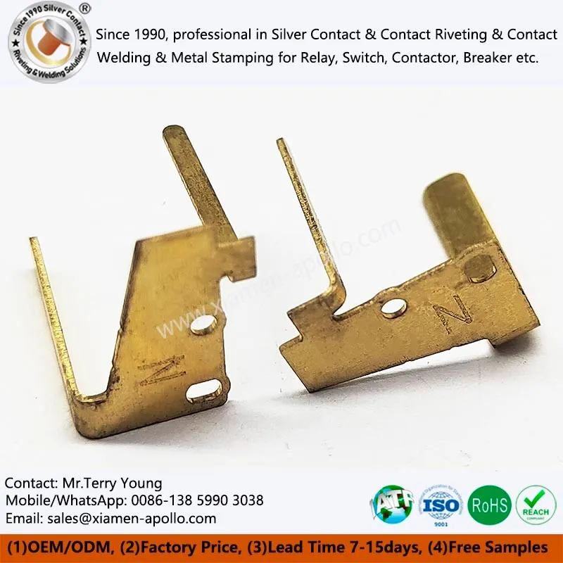 Customized Brass Stamping Contact Parts For Wall Socket Plug