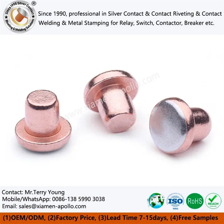 Bimetal Electrical Silver Contact Point Bimetal Electrical Silver Contact Point