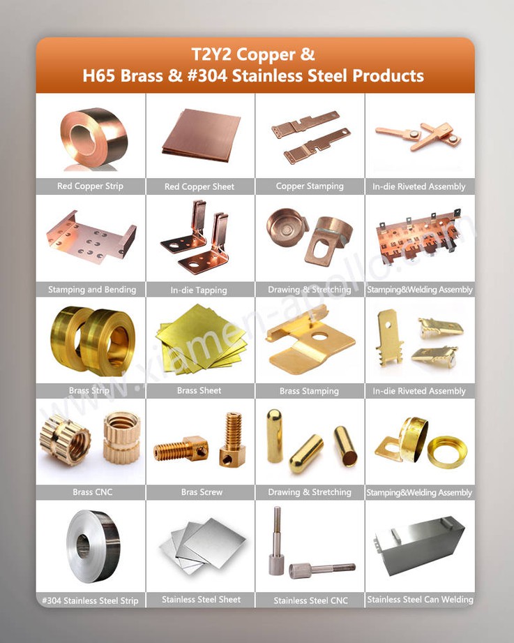 T2Y2 Copper H65 Brass 304 Stainless Steel Products T2Y2 Copper H65 Brass 304 Stainless Steel Products