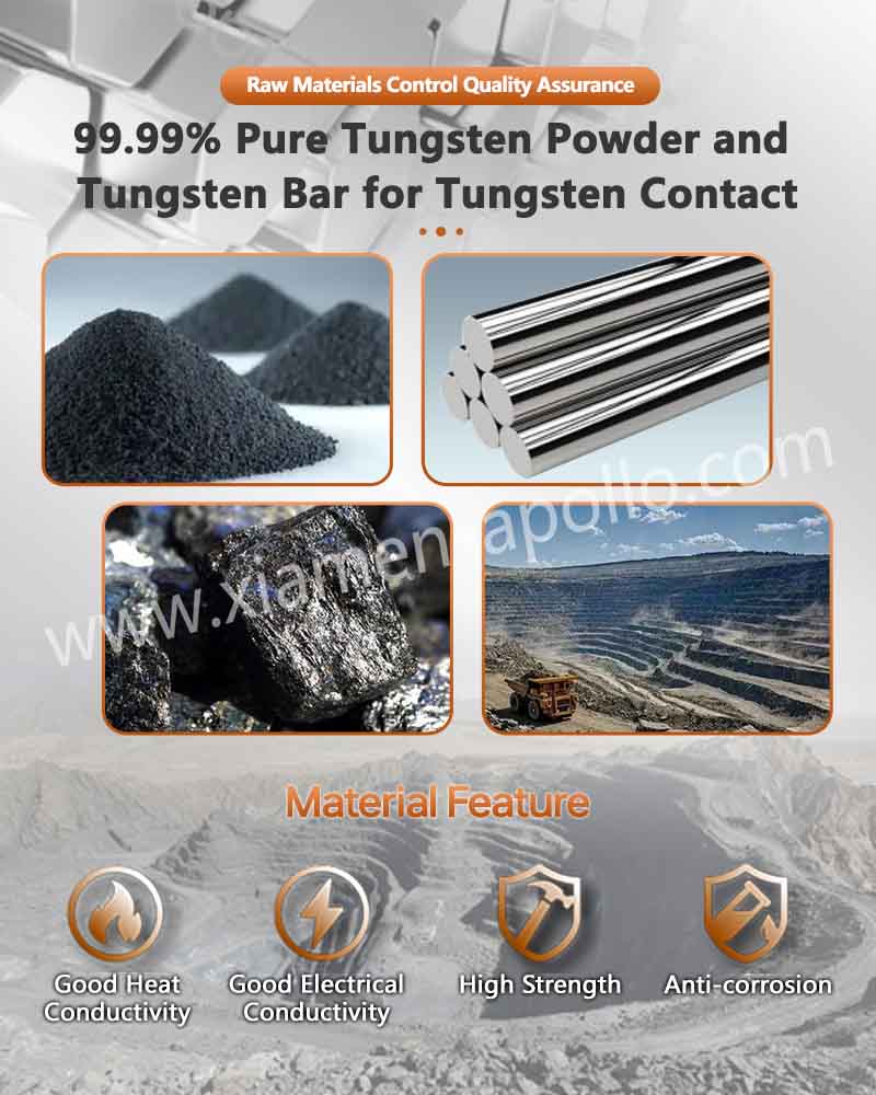 99.99% Pure Tungsten Material for Tungsten Contact 99.99% Pure Tungsten Material for Tungsten Contact